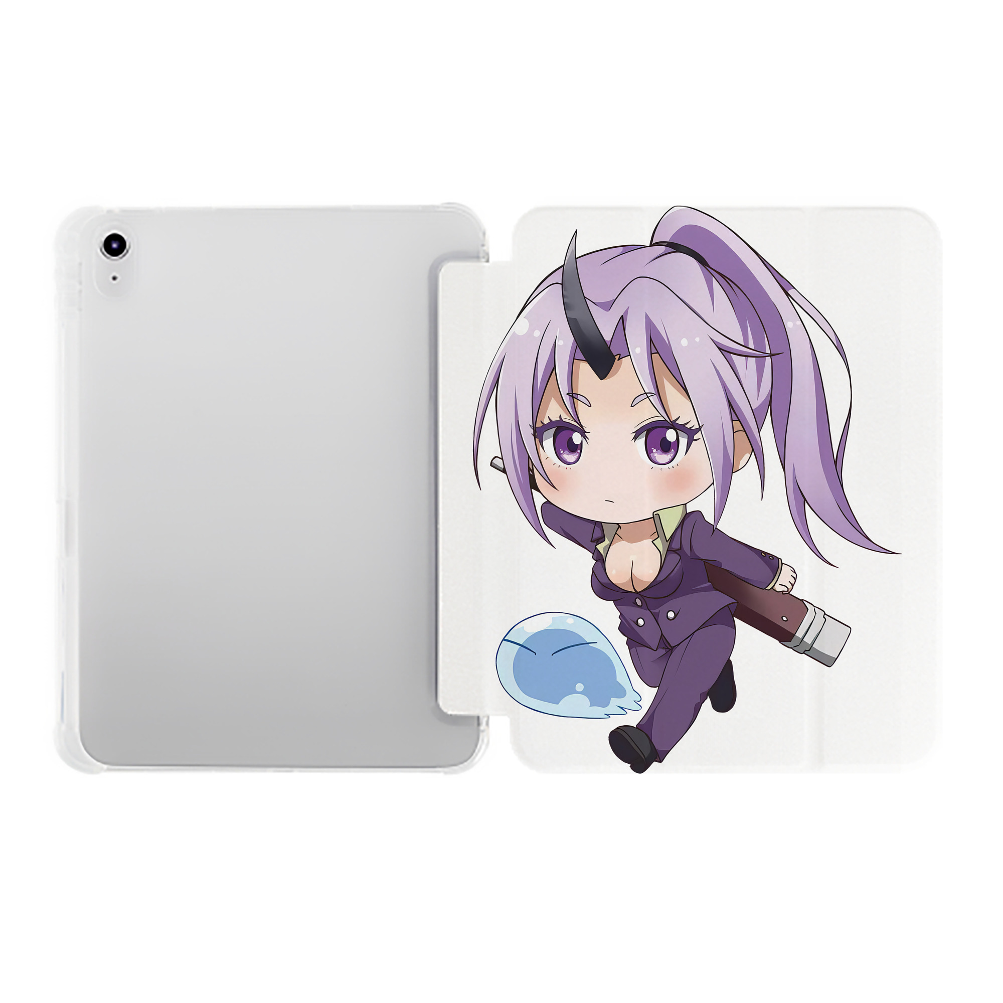 （画像用） 転スラ Regarding Reincarnated to Slime IPad ケース ペン収納付き 三つ折りスタンド PUレザー×シリコン 対応機種9.5/10.5/10.9インチ